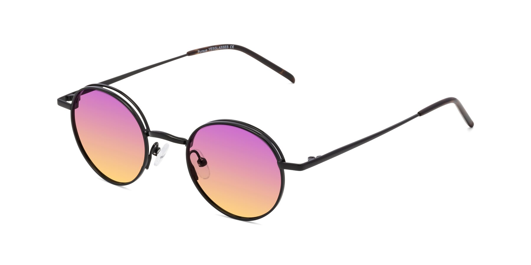 Angle of Pursue in Black with Purple / Yellow Gradient Lenses