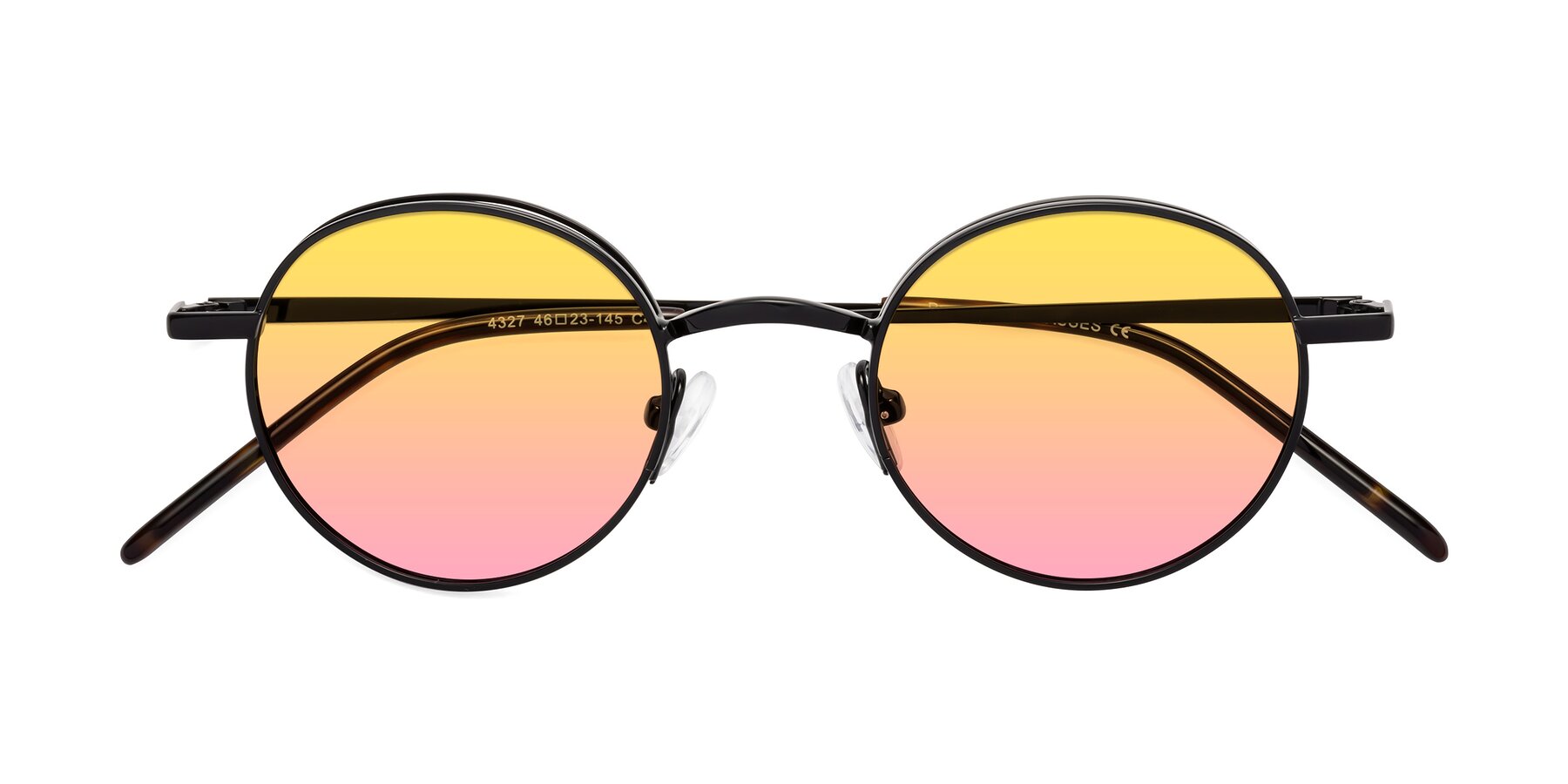 Folded Front of Pursue in Black with Yellow / Pink Gradient Lenses