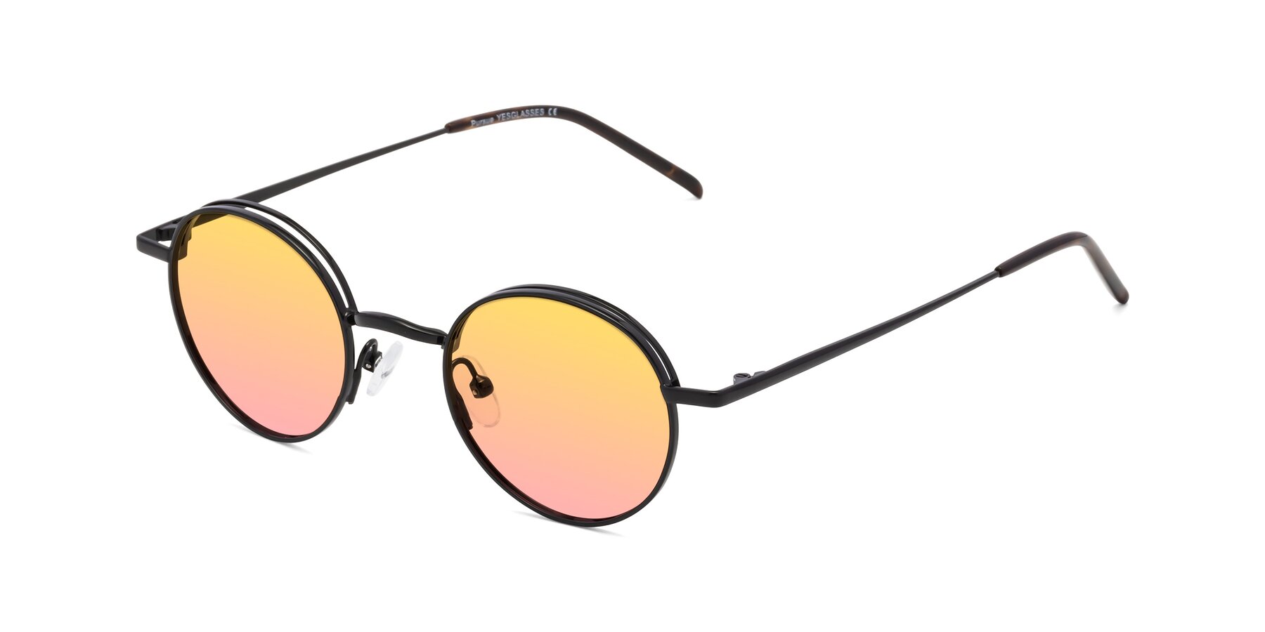 Angle of Pursue in Black with Yellow / Pink Gradient Lenses