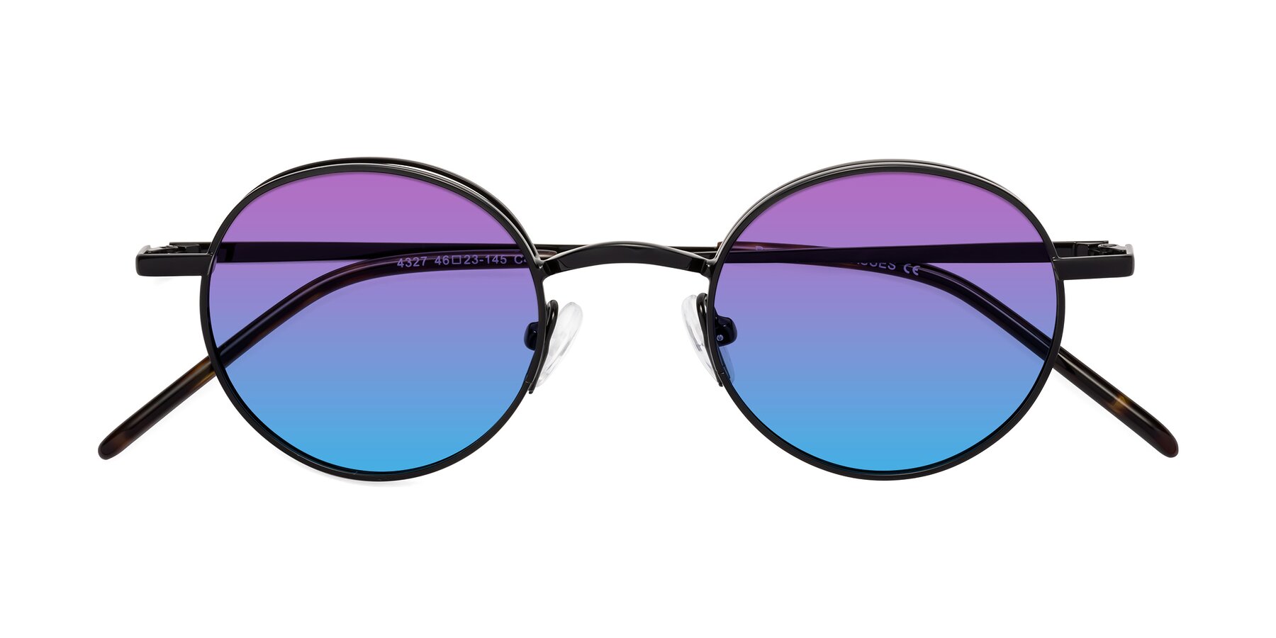 Folded Front of Pursue in Black with Purple / Blue Gradient Lenses