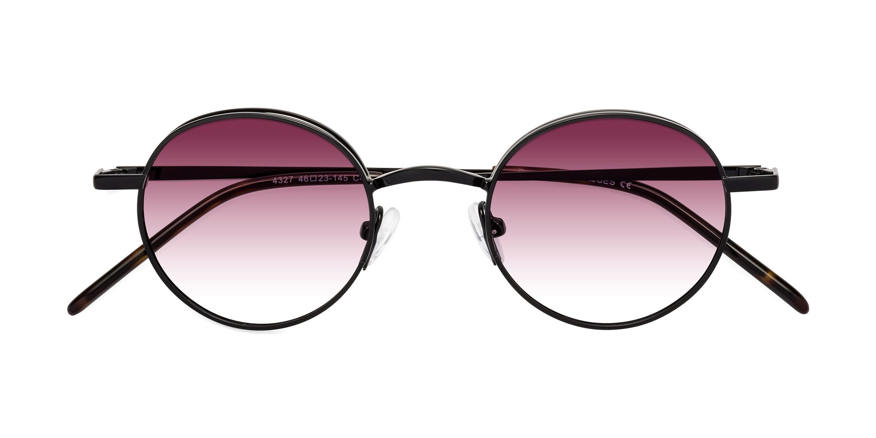 Folded Front of Pursue in Black with Wine Gradient Lenses