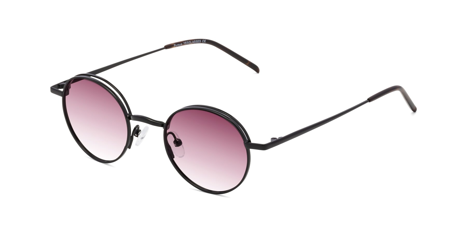 Angle of Pursue in Black with Wine Gradient Lenses