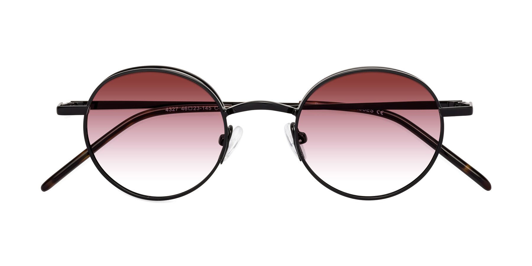 Folded Front of Pursue in Black with Garnet Gradient Lenses