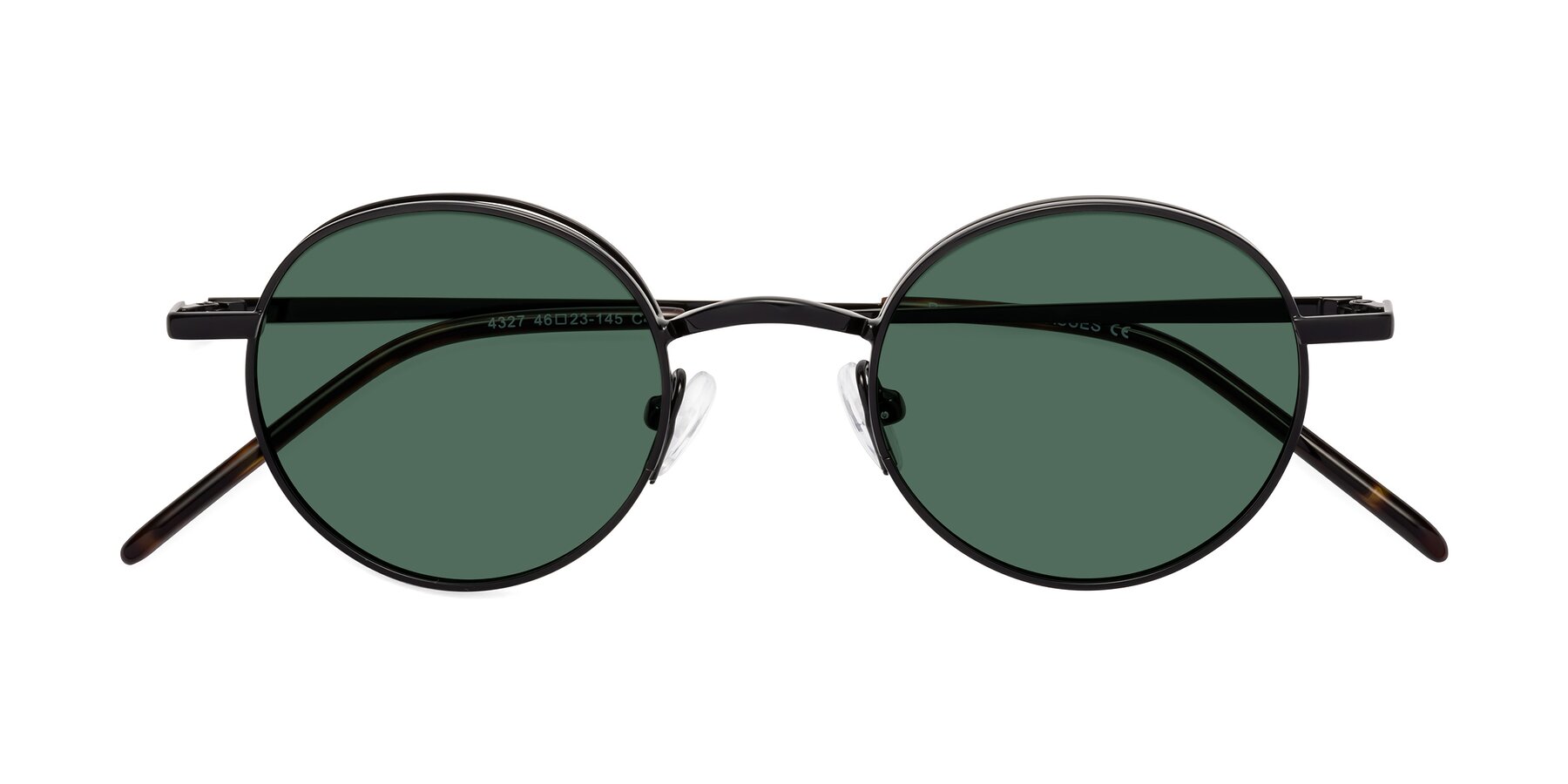 Folded Front of Pursue in Black with Green Polarized Lenses