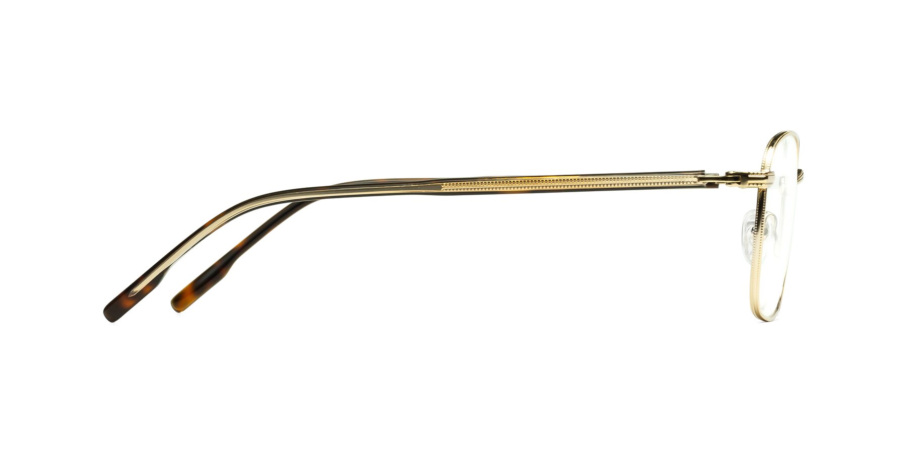Side of Baza in Gold with Clear Eyeglass Lenses