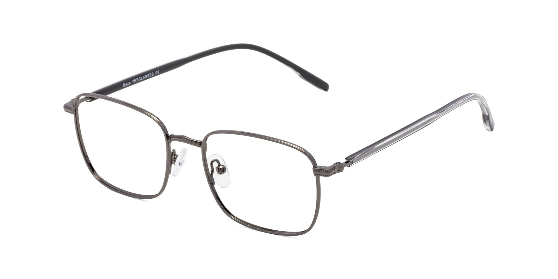 Angle of Baza in Gunmetal with Clear Eyeglass Lenses