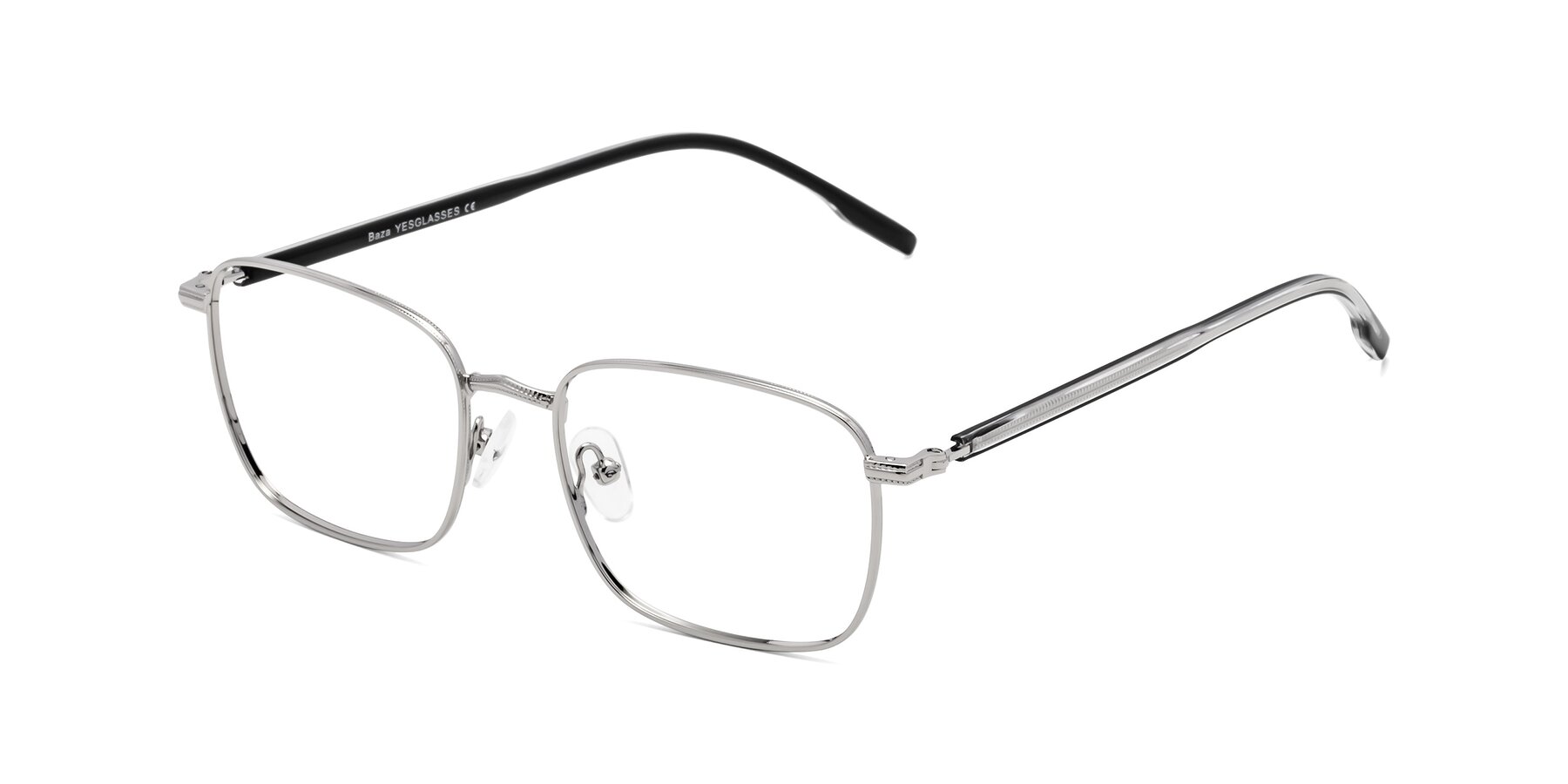 Angle of Baza in Silver with Clear Eyeglass Lenses
