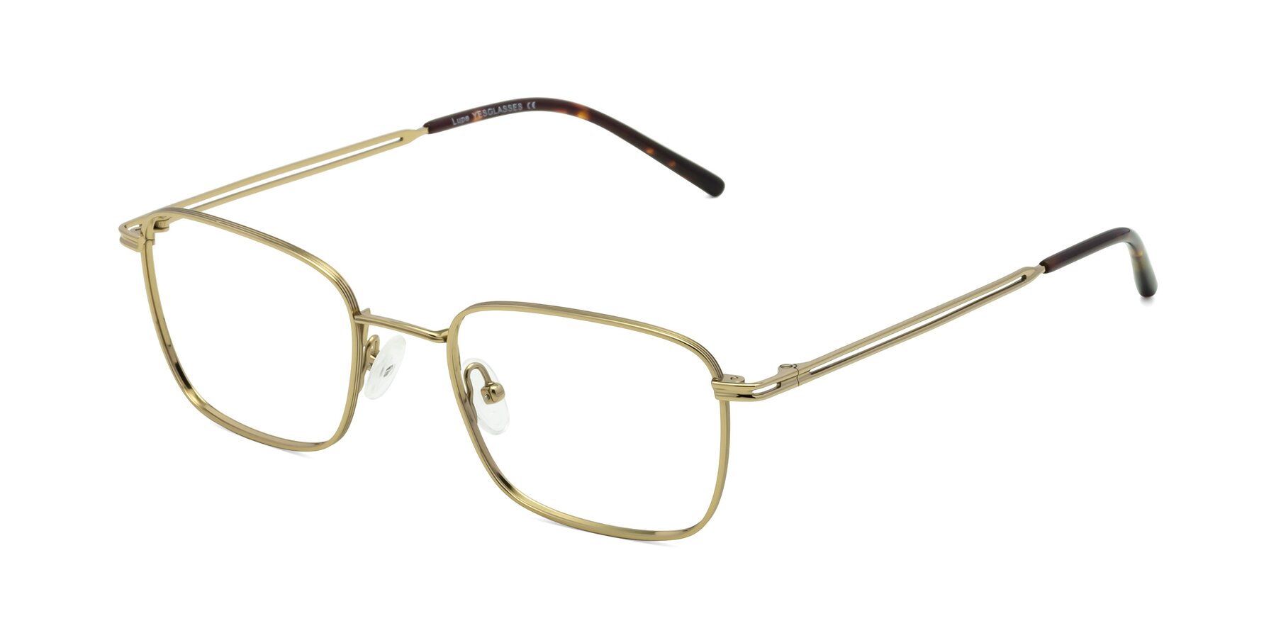 Angle of Lupe in Gold with Clear Reading Eyeglass Lenses