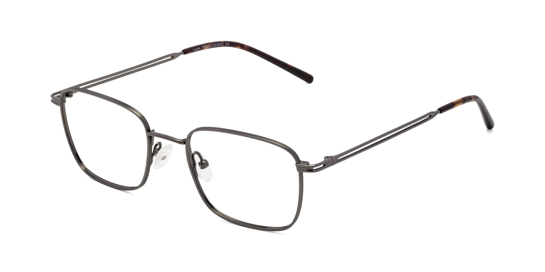 Angle of Lupe in Gunmetal with Clear Reading Eyeglass Lenses