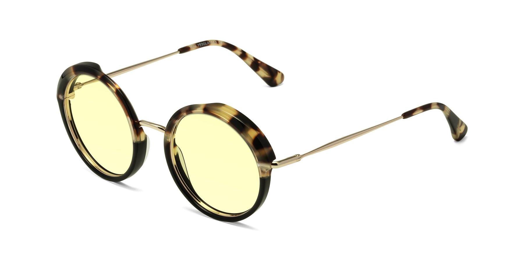 Angle of Mojo in Ivory Tortoise-Black with Light Yellow Tinted Lenses