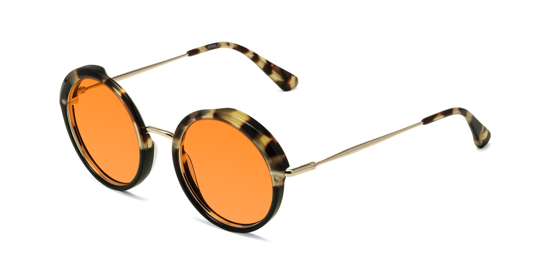 Angle of Mojo in Ivory Tortoise-Black with Orange Tinted Lenses