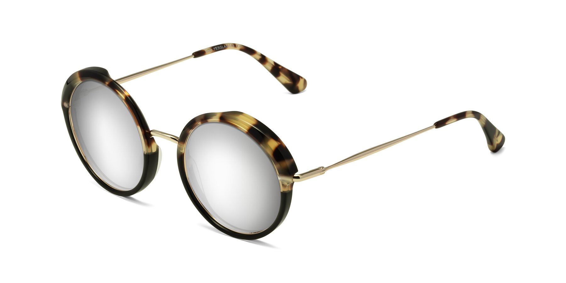 Angle of Mojo in Ivory Tortoise-Black with Silver Mirrored Lenses