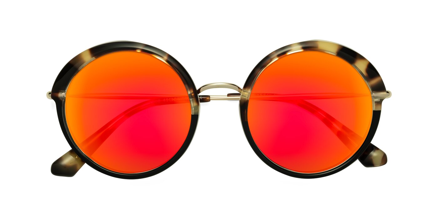 Mojo - Ivory Tortoise / Black Flash Mirrored Sunglasses
