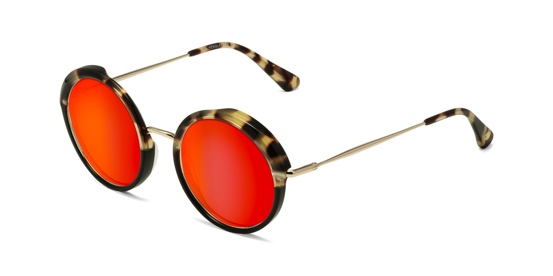 Angle of Mojo in Ivory Tortoise-Black with Red Gold Mirrored Lenses