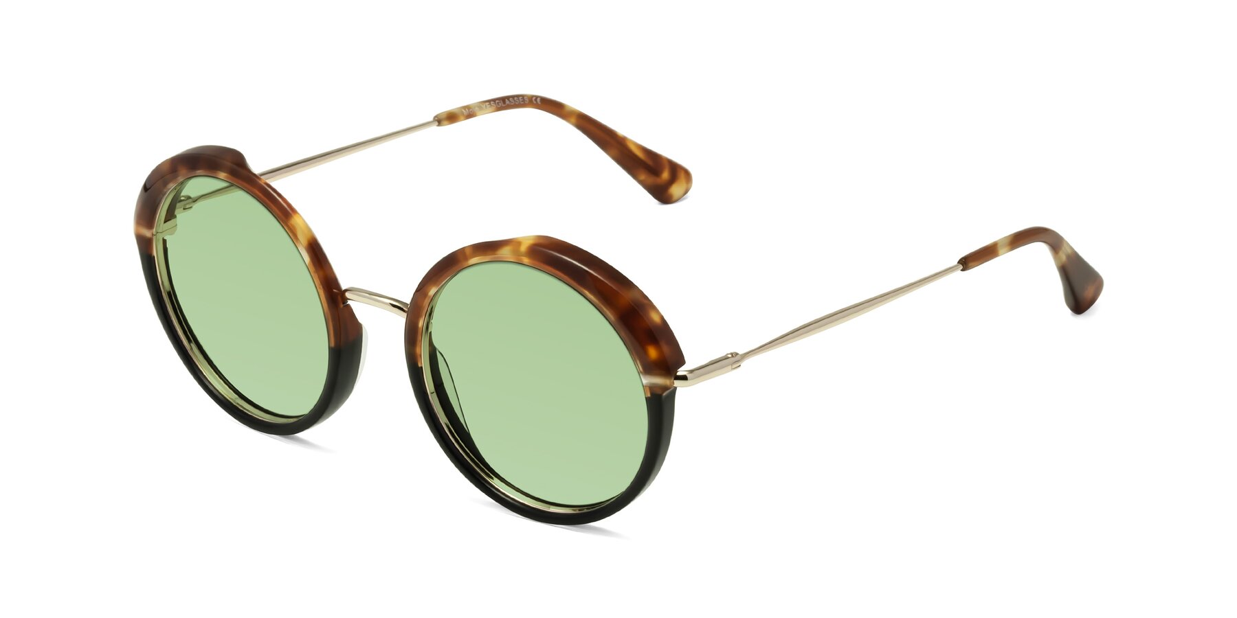 Angle of Mojo in Tortoise-Black with Medium Green Tinted Lenses