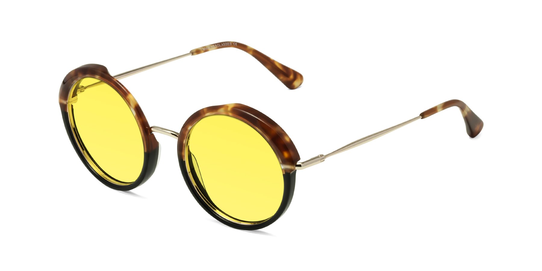 Angle of Mojo in Tortoise-Black with Medium Yellow Tinted Lenses