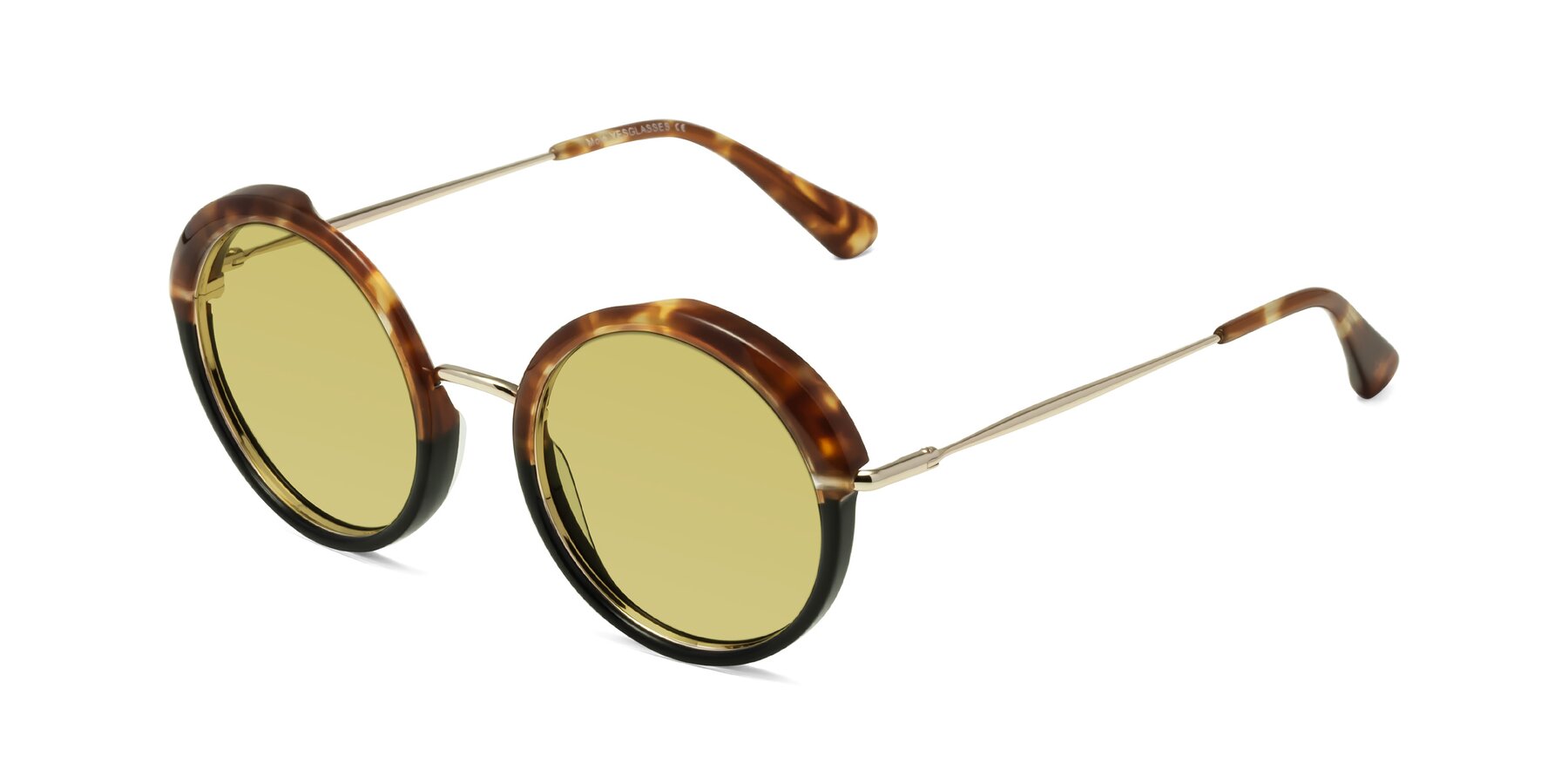 Angle of Mojo in Tortoise-Black with Medium Champagne Tinted Lenses