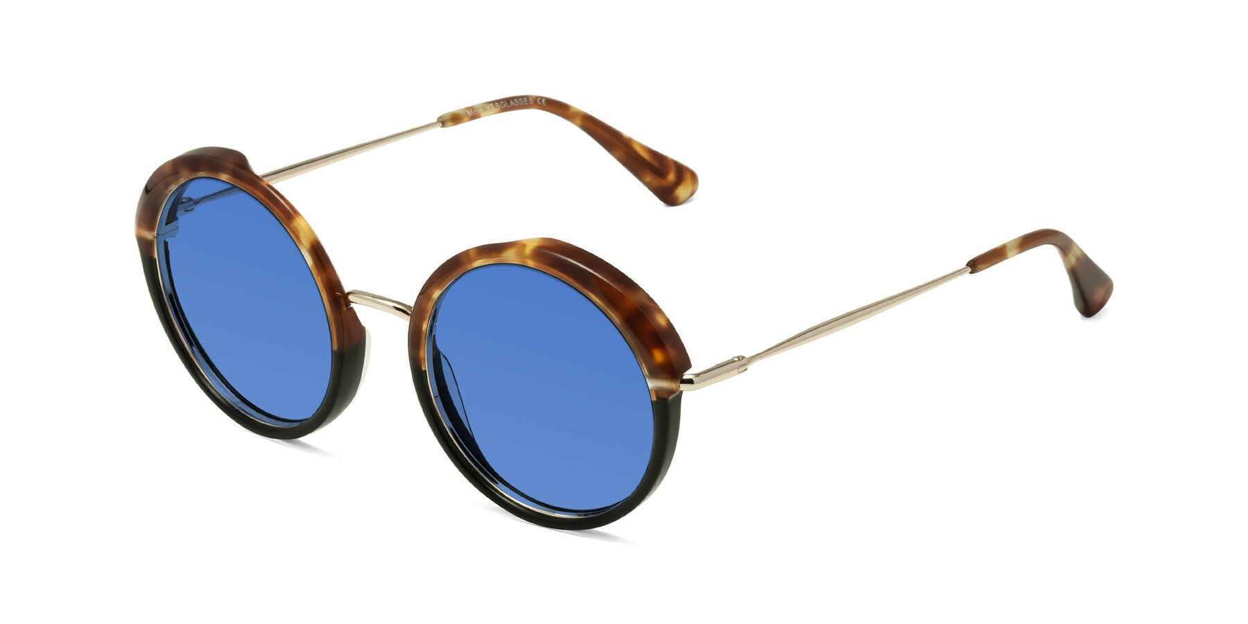 Angle of Mojo in Tortoise-Black with Blue Tinted Lenses