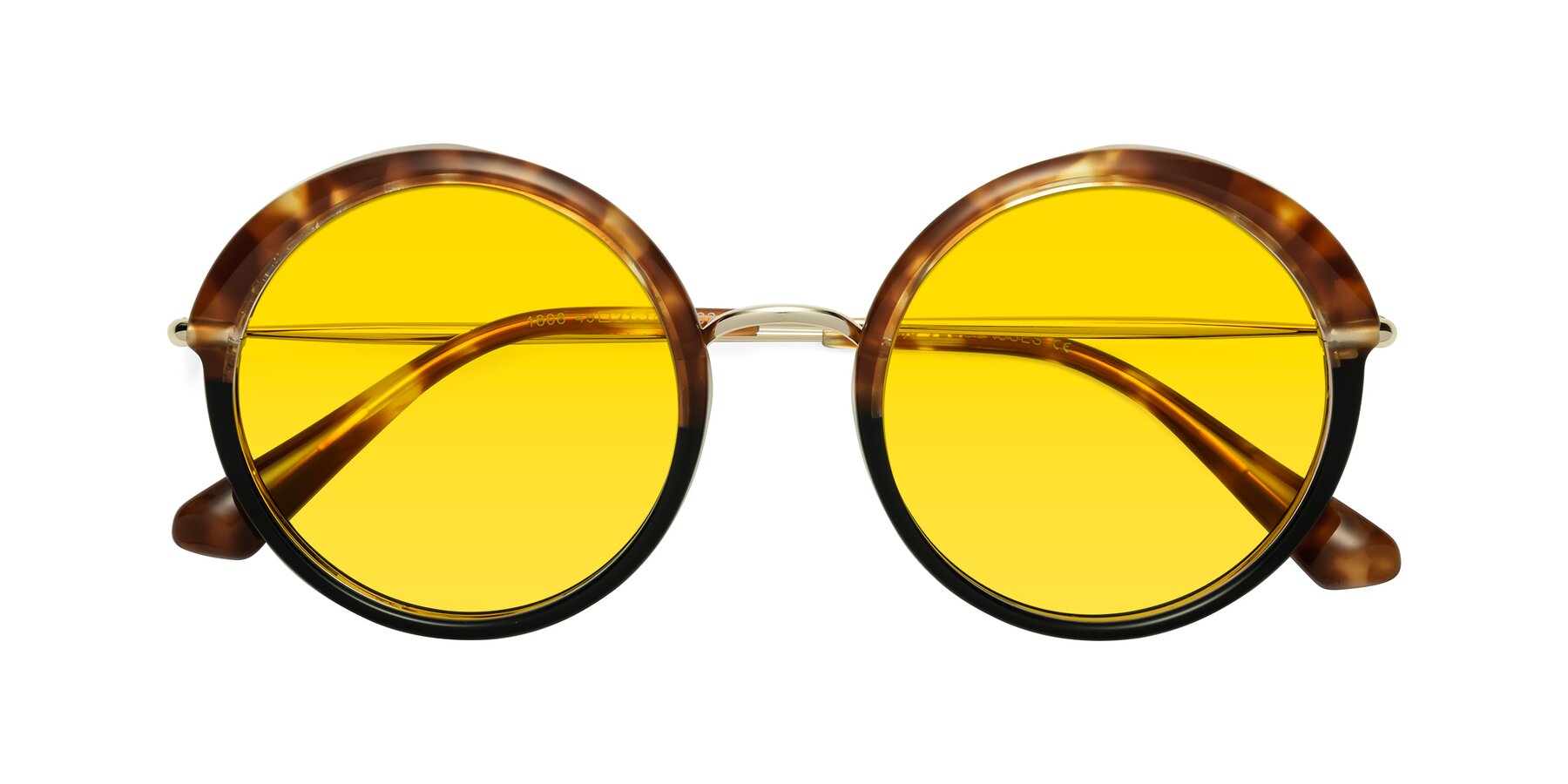 Folded Front of Mojo in Tortoise-Black with Yellow Tinted Lenses