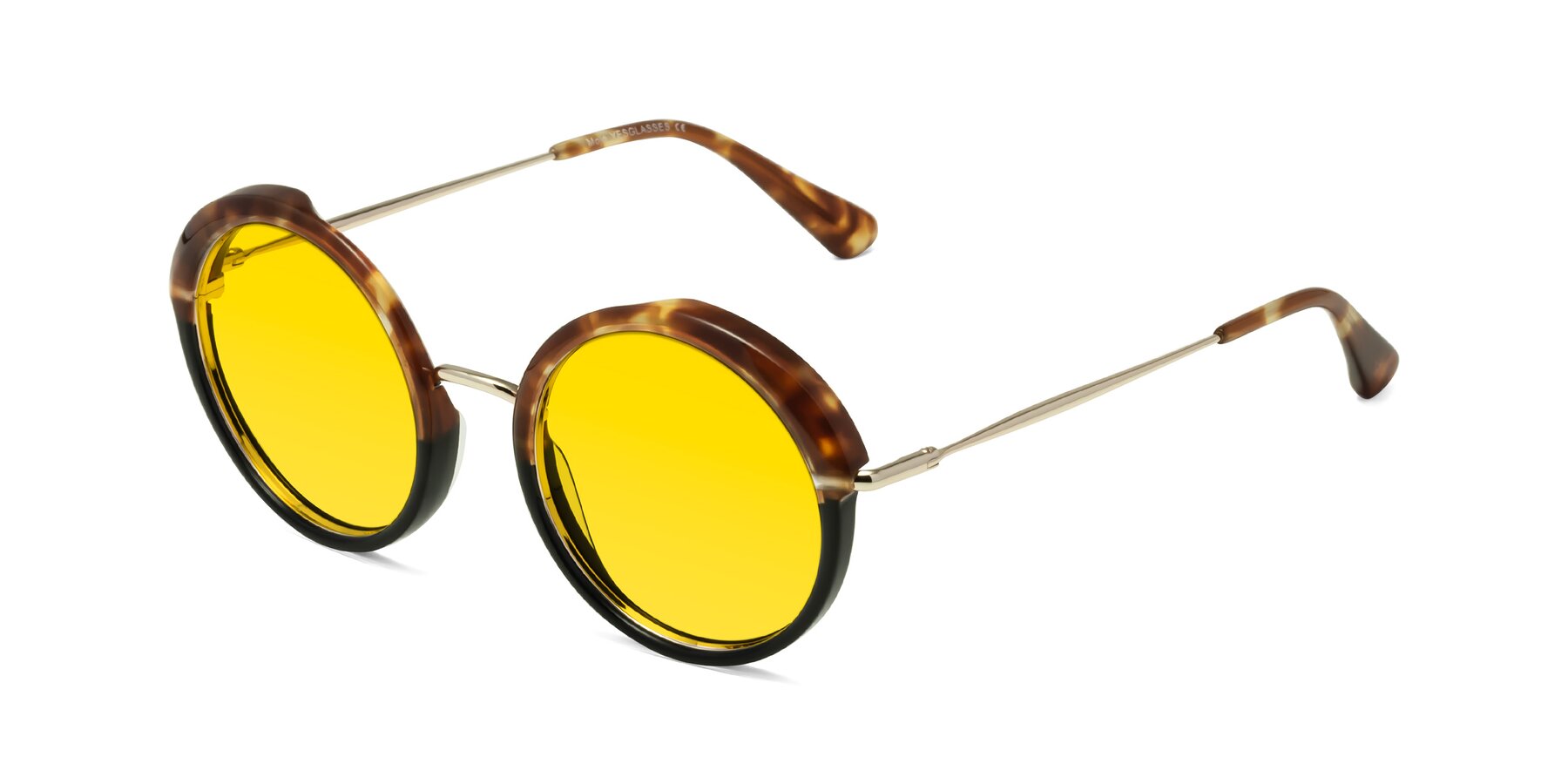 Angle of Mojo in Tortoise-Black with Yellow Tinted Lenses