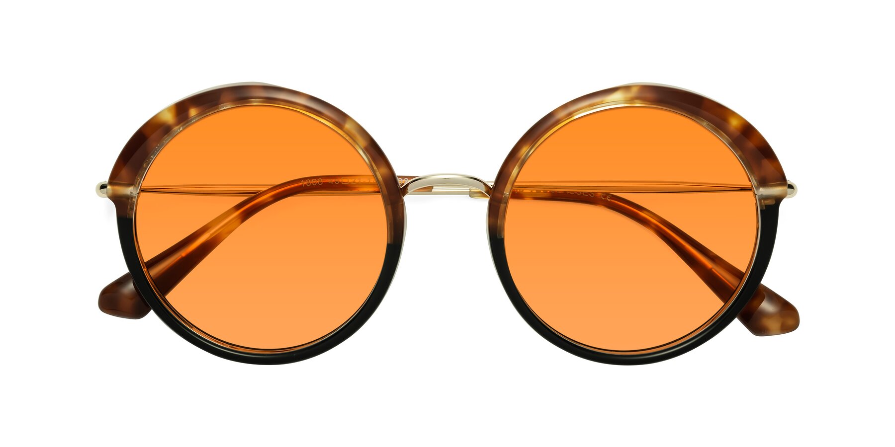 Folded Front of Mojo in Tortoise-Black with Orange Tinted Lenses