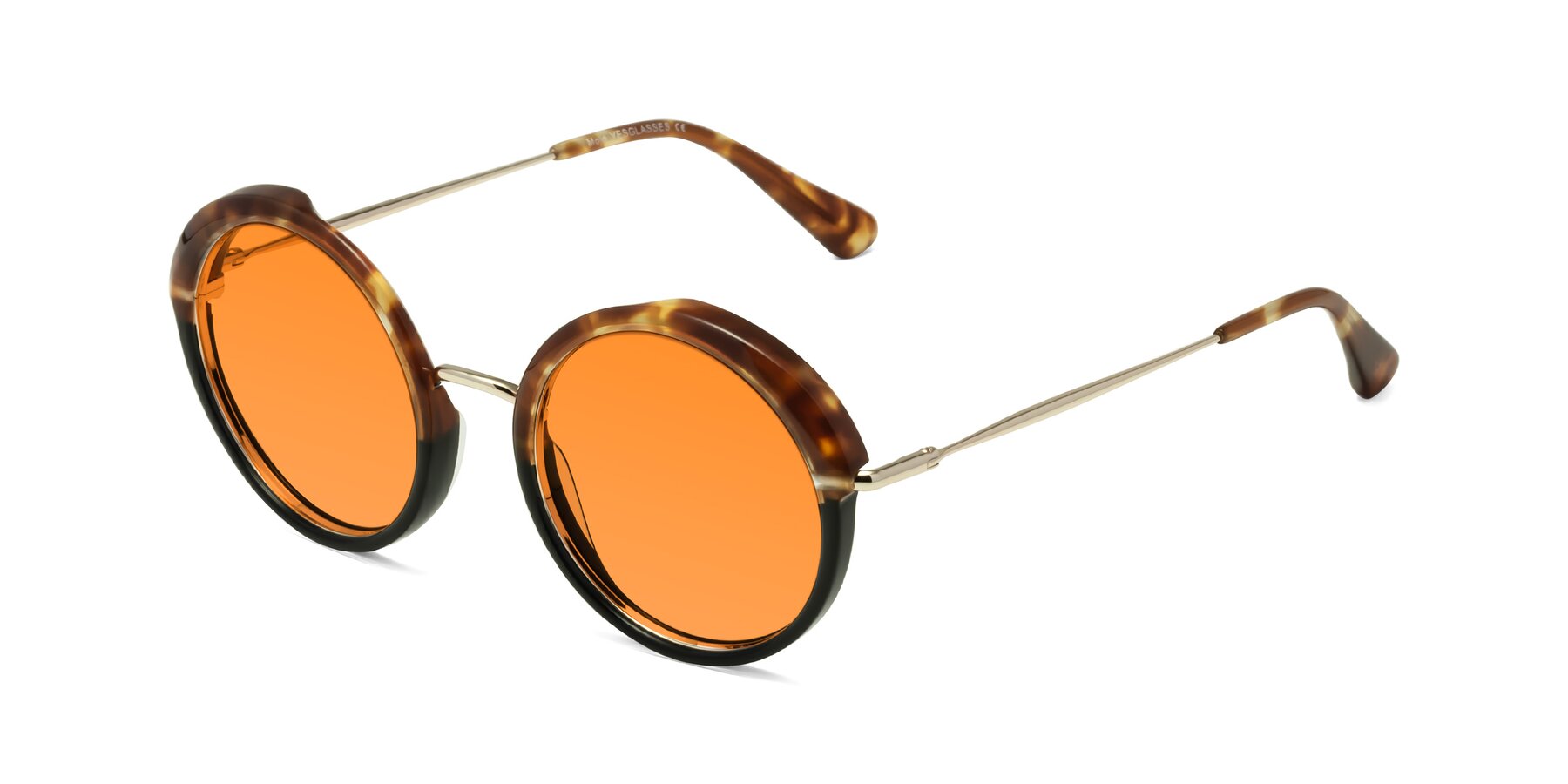 Angle of Mojo in Tortoise-Black with Orange Tinted Lenses