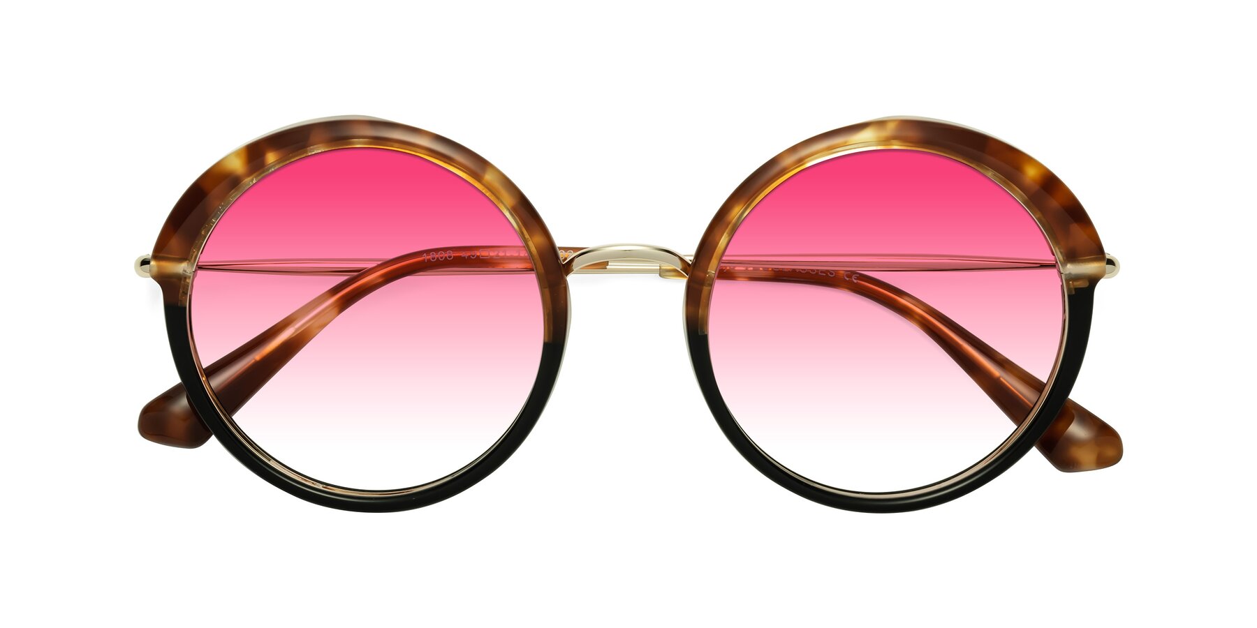Folded Front of Mojo in Tortoise-Black with Pink Gradient Lenses