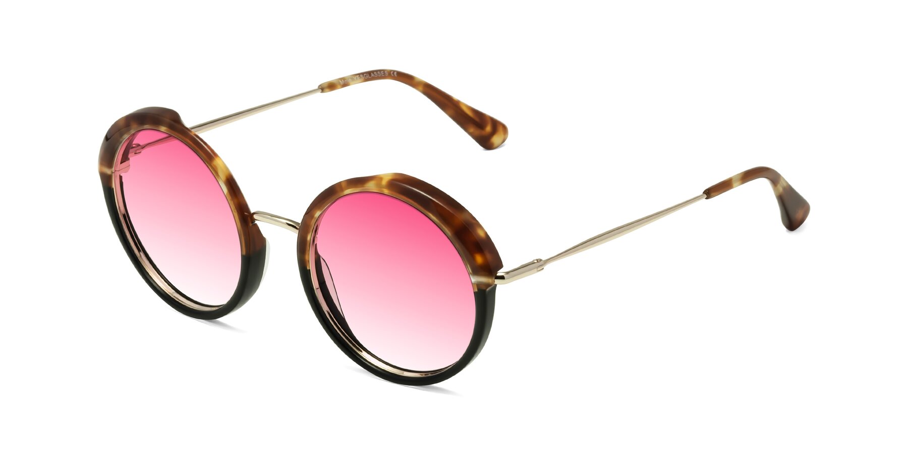 Angle of Mojo in Tortoise-Black with Pink Gradient Lenses