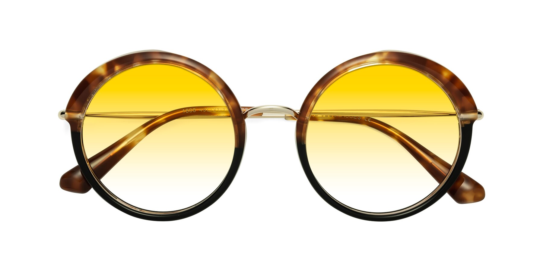 Folded Front of Mojo in Tortoise-Black with Yellow Gradient Lenses