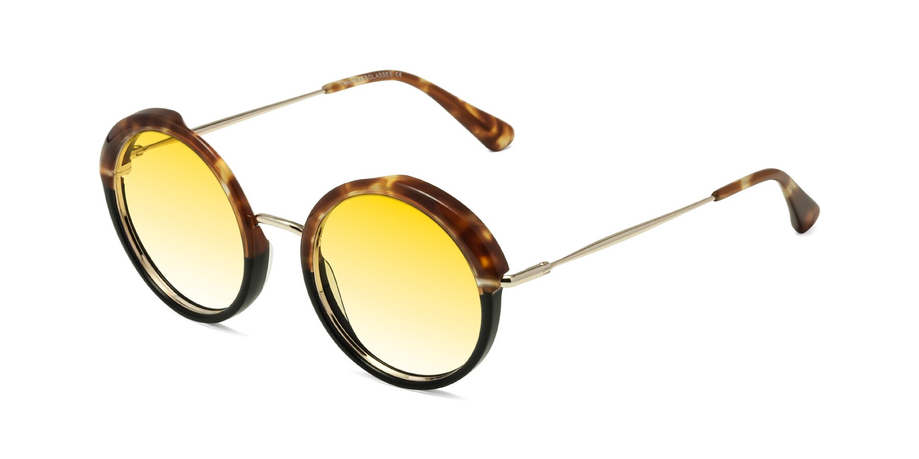 Angle of Mojo in Tortoise-Black with Yellow Gradient Lenses