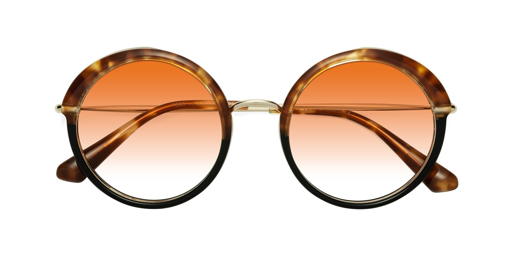 Folded Front of Mojo in Tortoise-Black with Orange Gradient Lenses