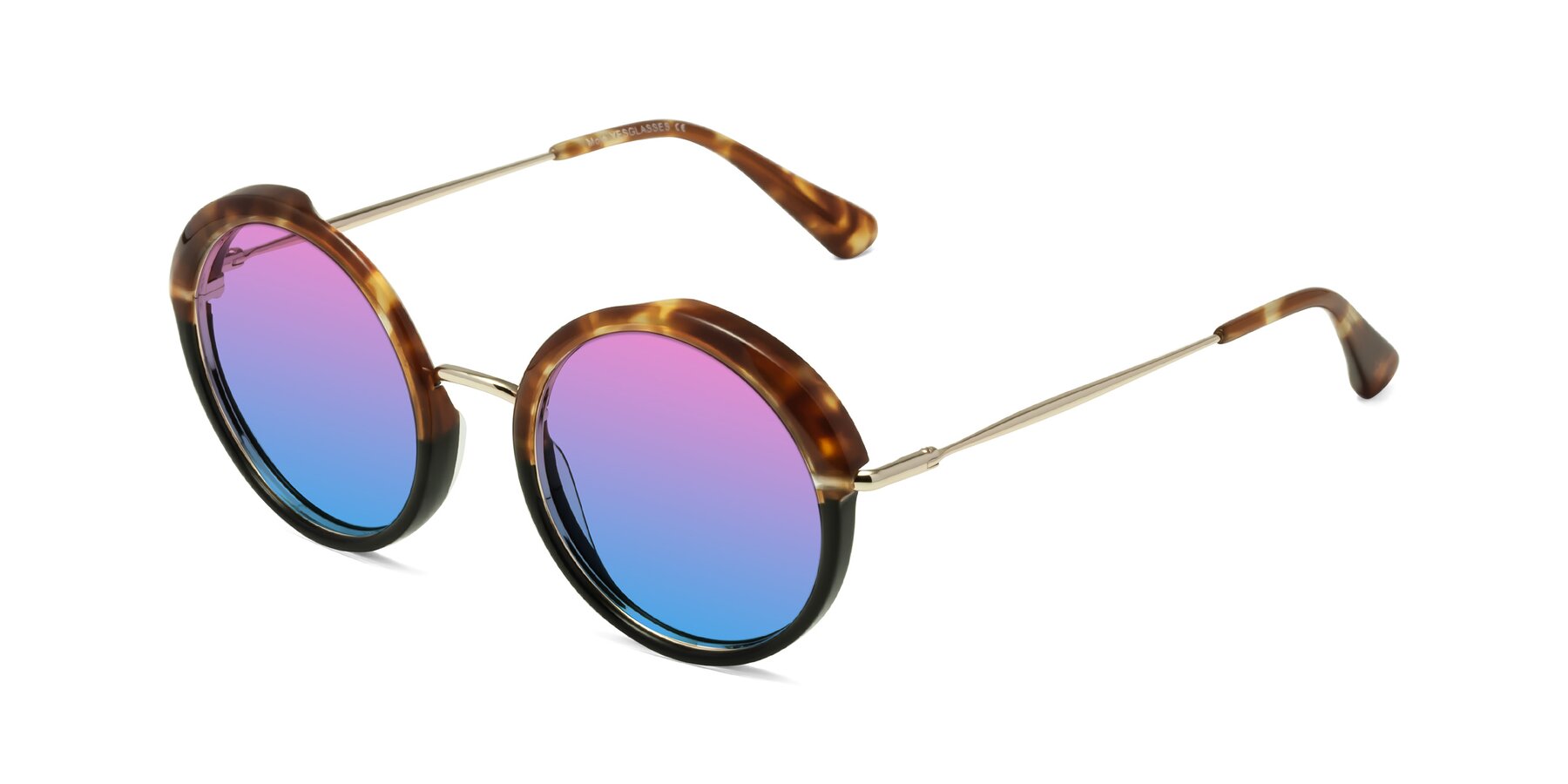 Angle of Mojo in Tortoise-Black with Pink / Blue Gradient Lenses