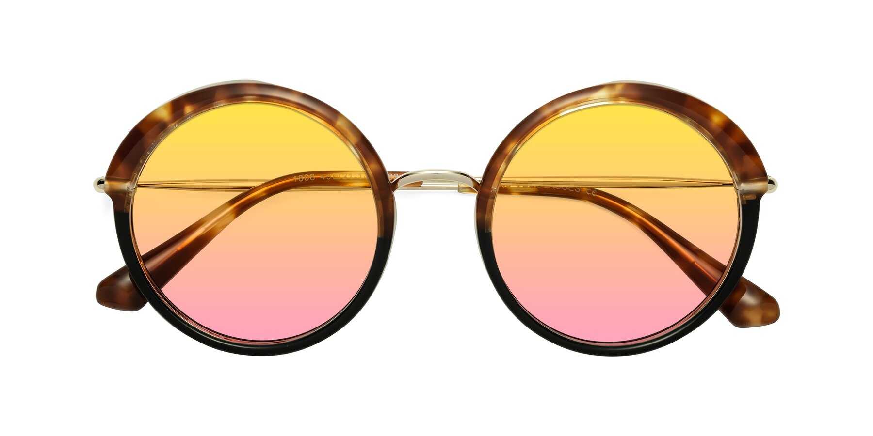 Folded Front of Mojo in Tortoise-Black with Yellow / Pink Gradient Lenses