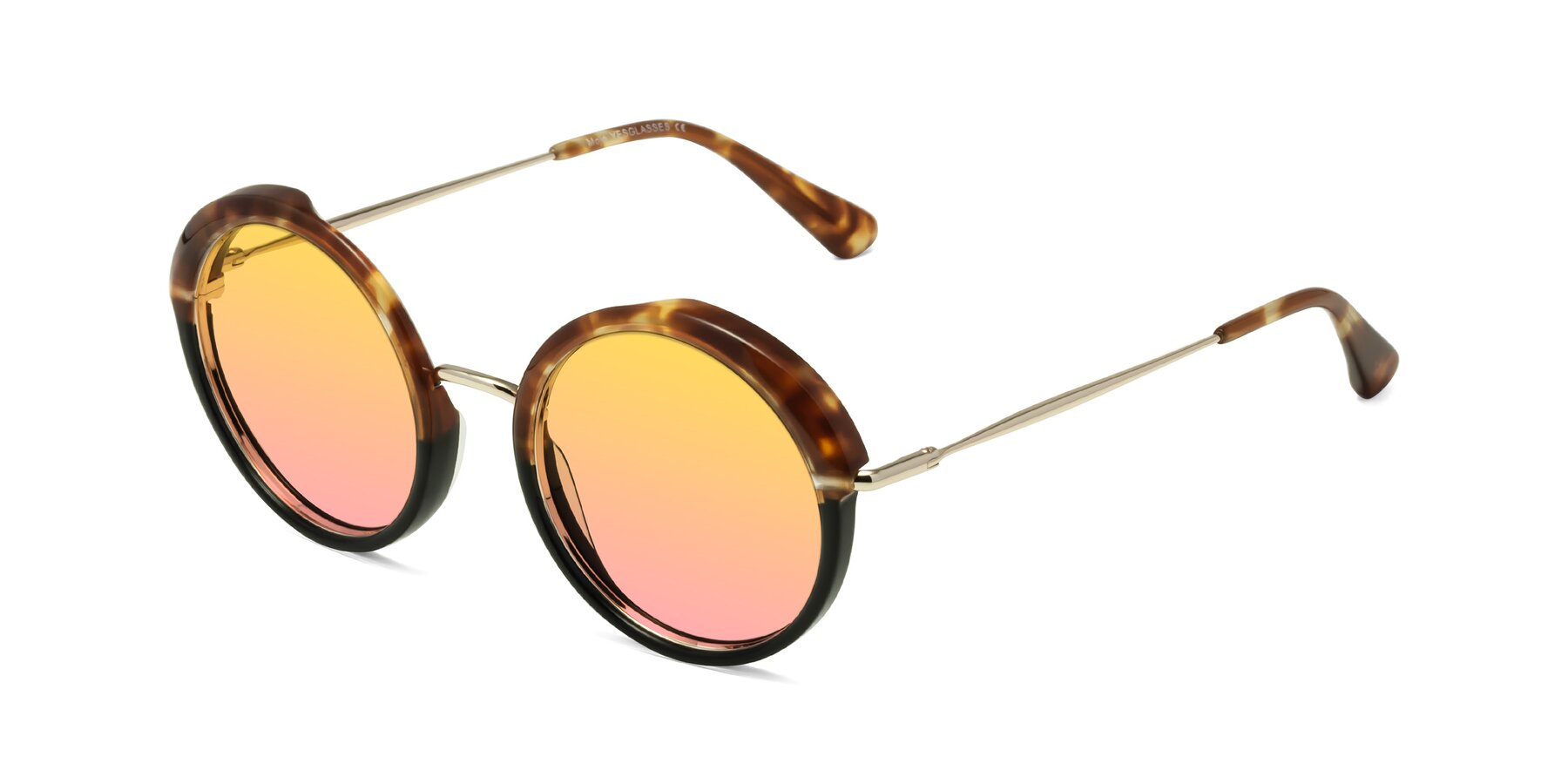 Angle of Mojo in Tortoise-Black with Yellow / Pink Gradient Lenses