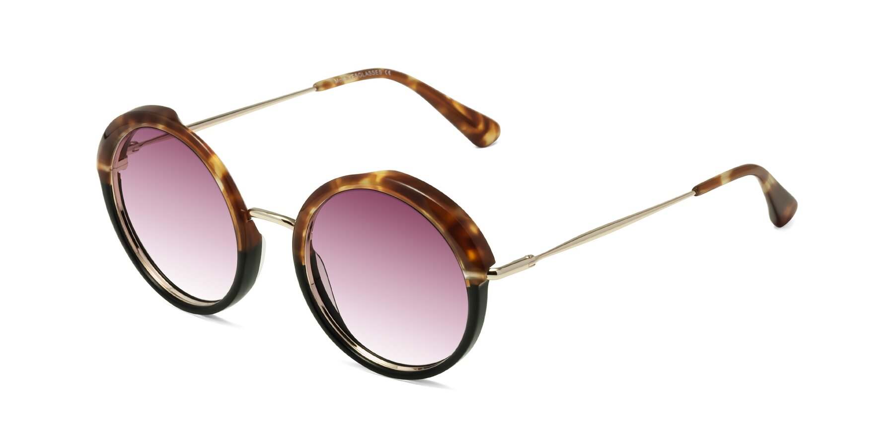 Angle of Mojo in Tortoise-Black with Wine Gradient Lenses