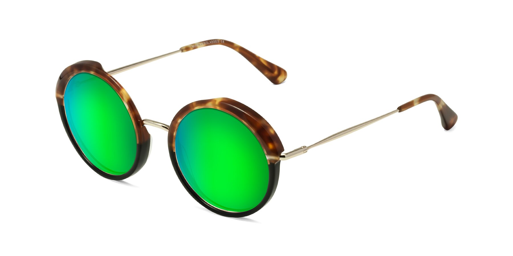 Angle of Mojo in Tortoise-Black with Green Mirrored Lenses