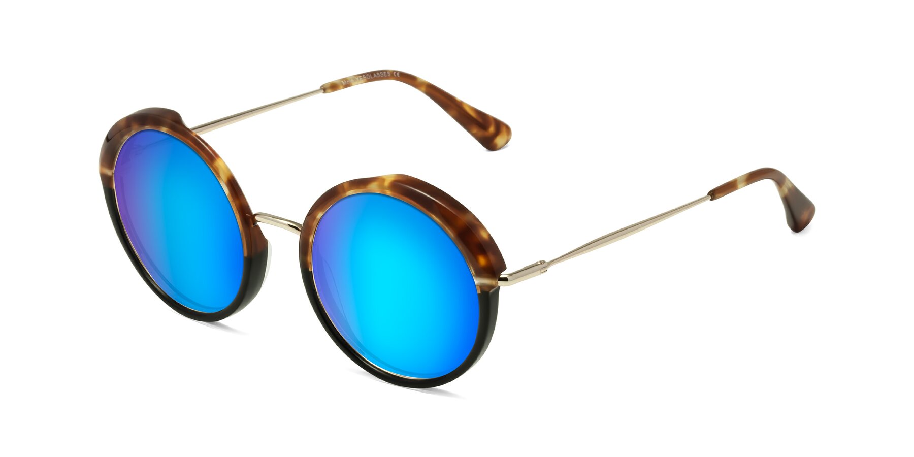 Angle of Mojo in Tortoise-Black with Blue Mirrored Lenses