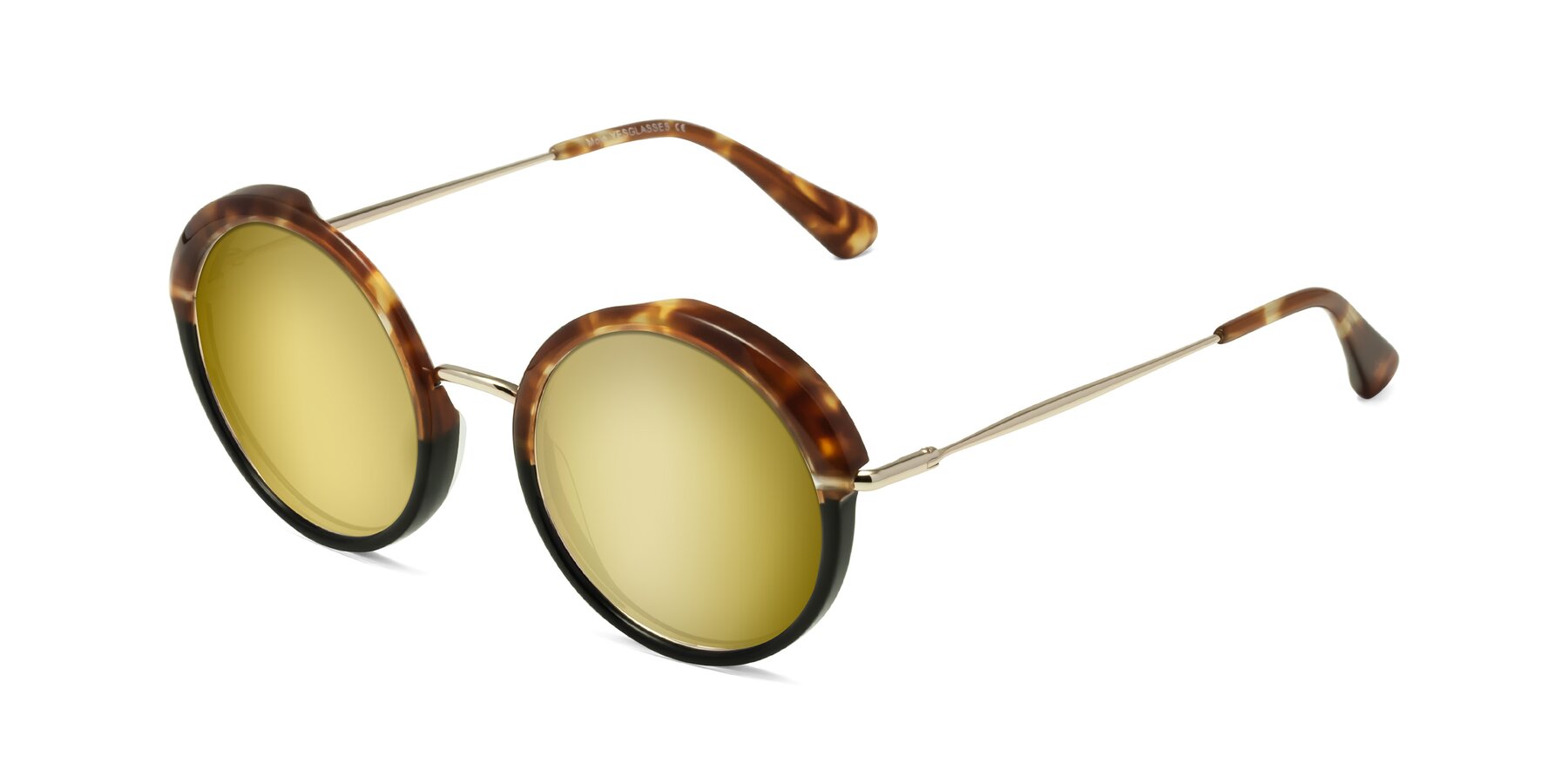 Angle of Mojo in Tortoise-Black with Gold Mirrored Lenses