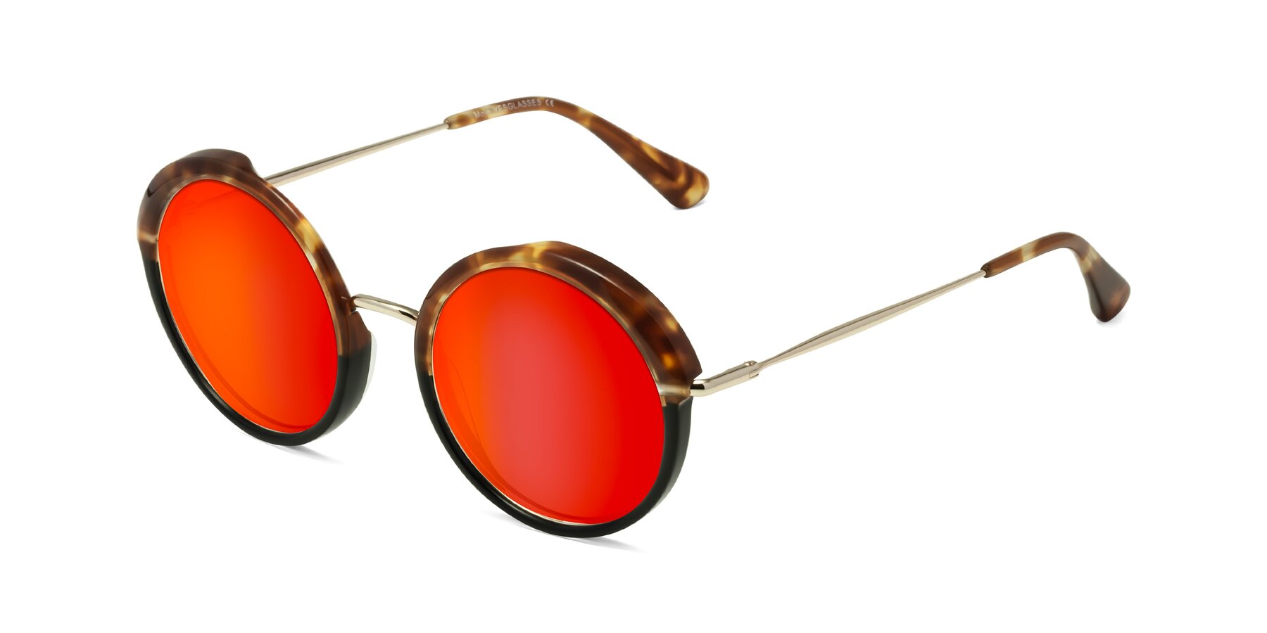 Angle of Mojo in Tortoise-Black with Red Gold Mirrored Lenses