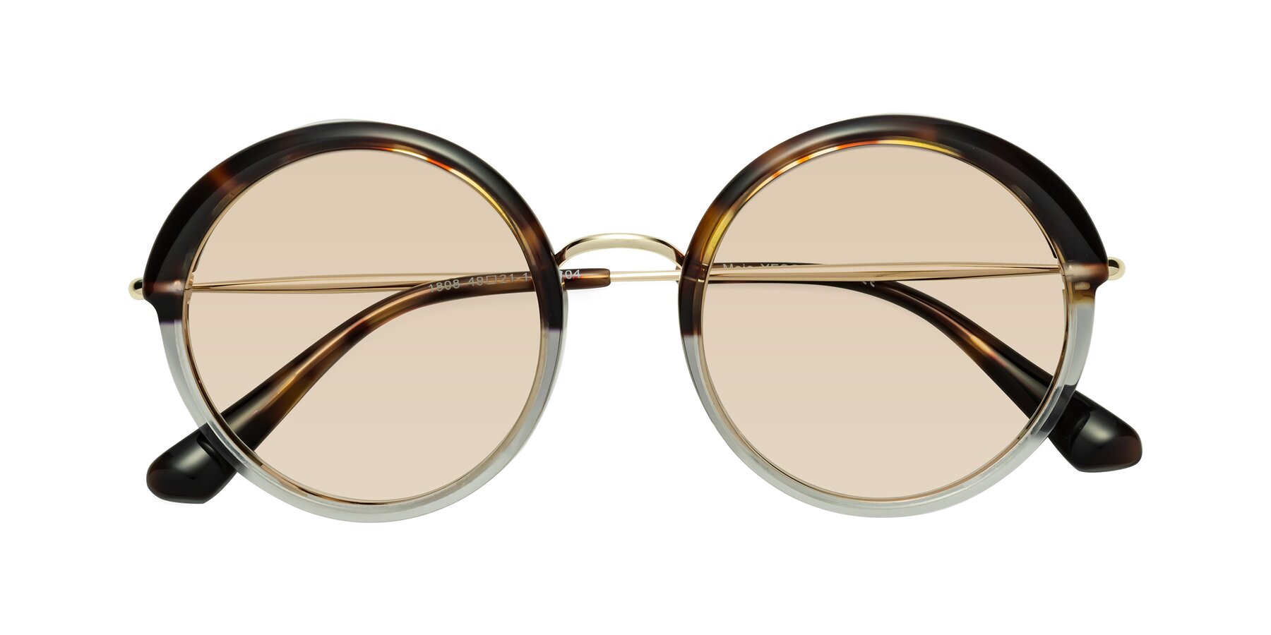 Folded Front of Mojo in Tortoise-Clear with Light Brown Tinted Lenses