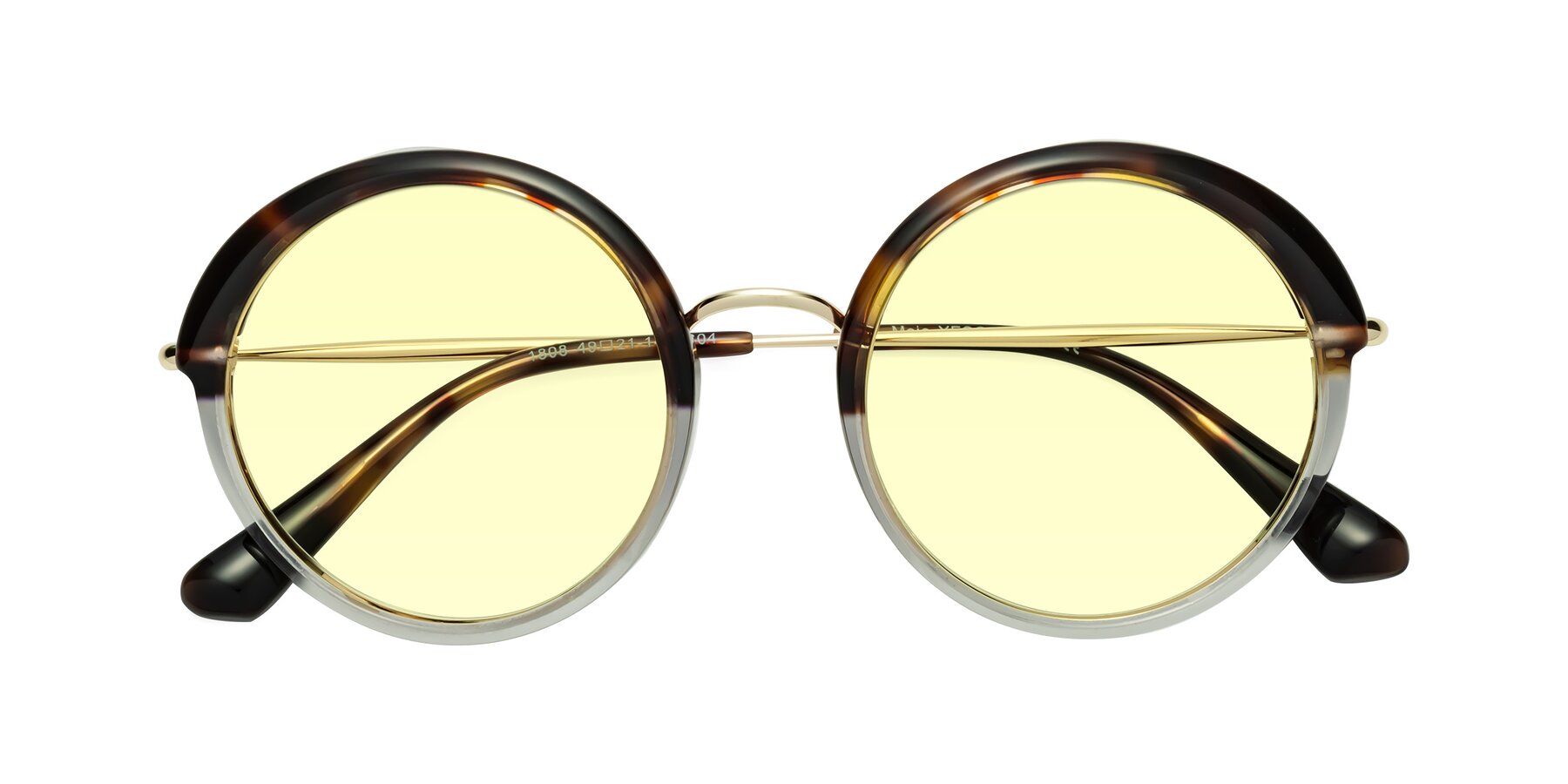 Folded Front of Mojo in Tortoise-Clear with Light Yellow Tinted Lenses