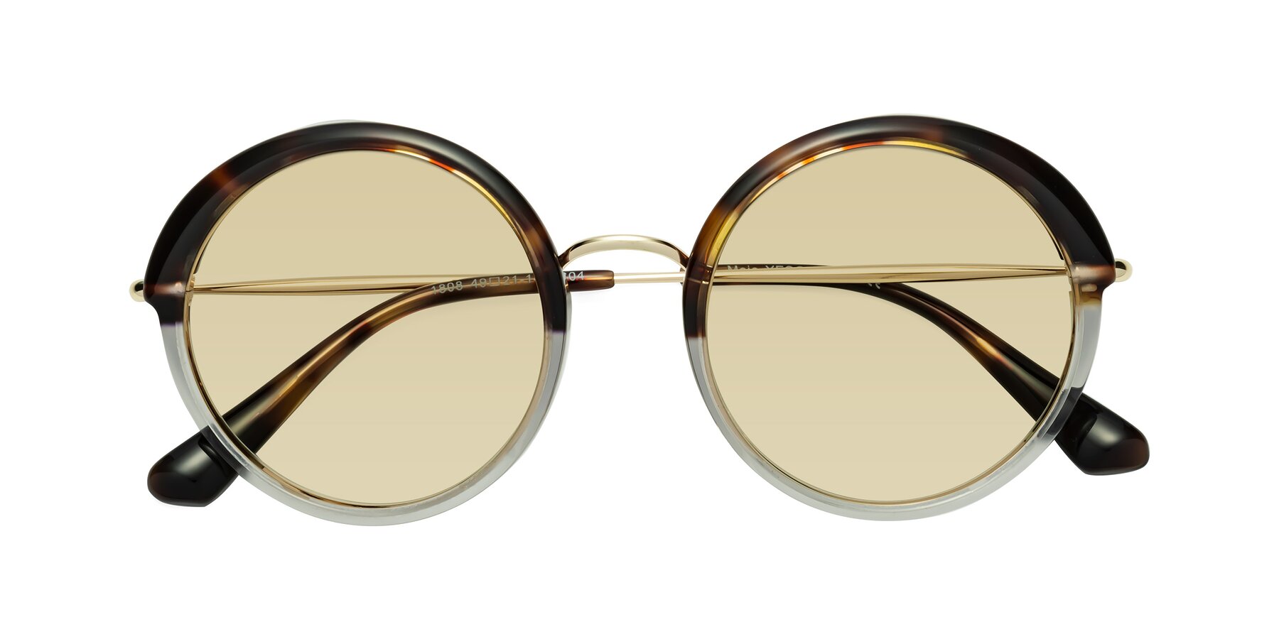 Folded Front of Mojo in Tortoise-Clear with Light Champagne Tinted Lenses