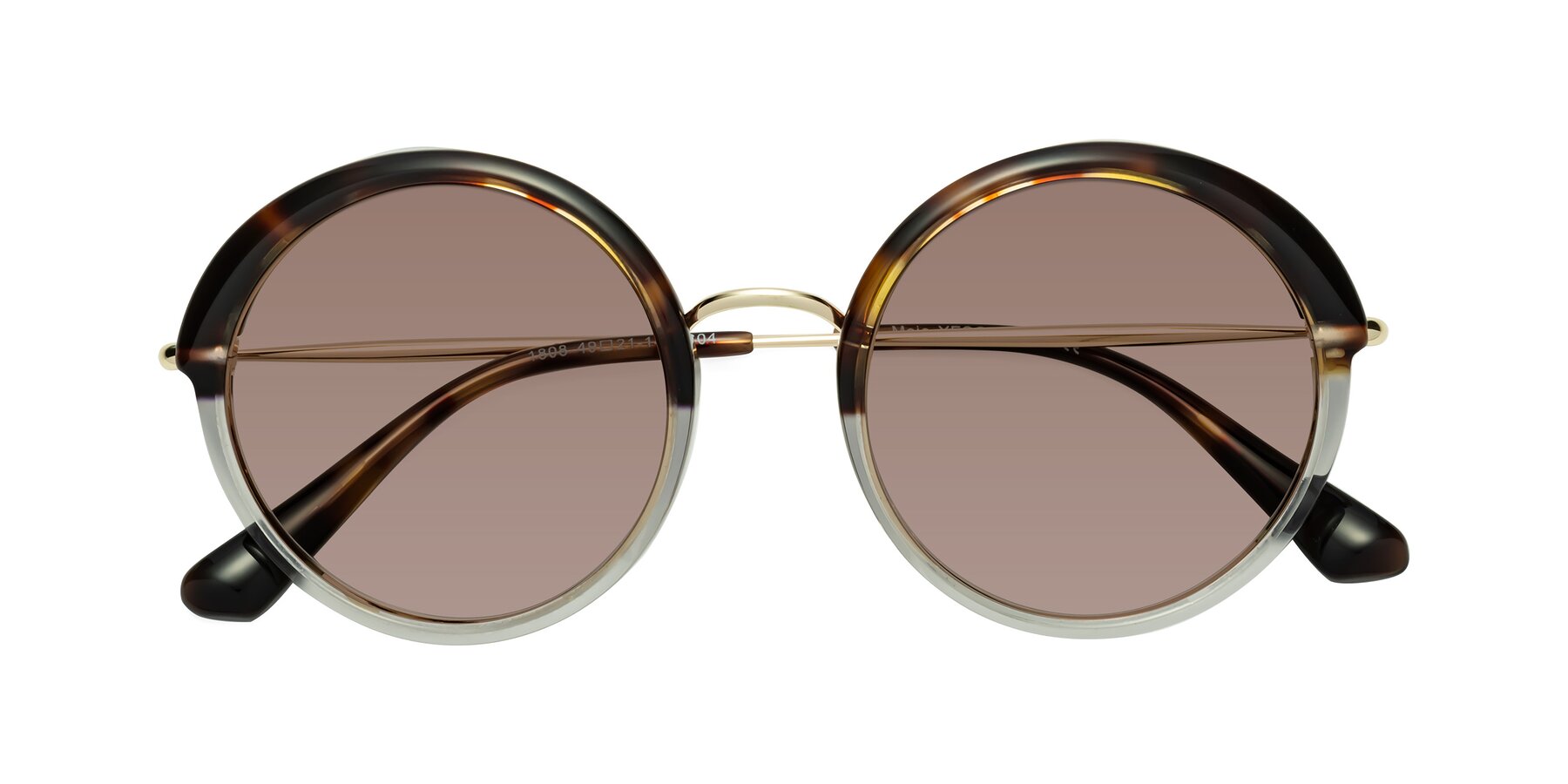 Folded Front of Mojo in Tortoise-Clear with Medium Brown Tinted Lenses