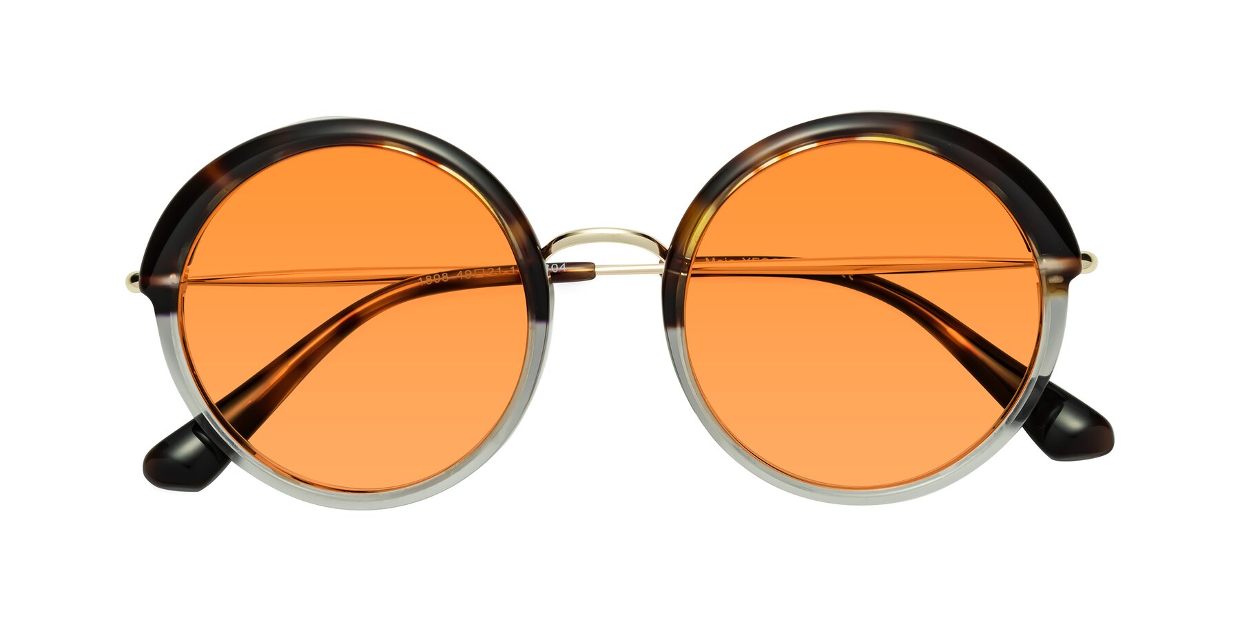 Folded Front of Mojo in Tortoise-Clear with Orange Tinted Lenses