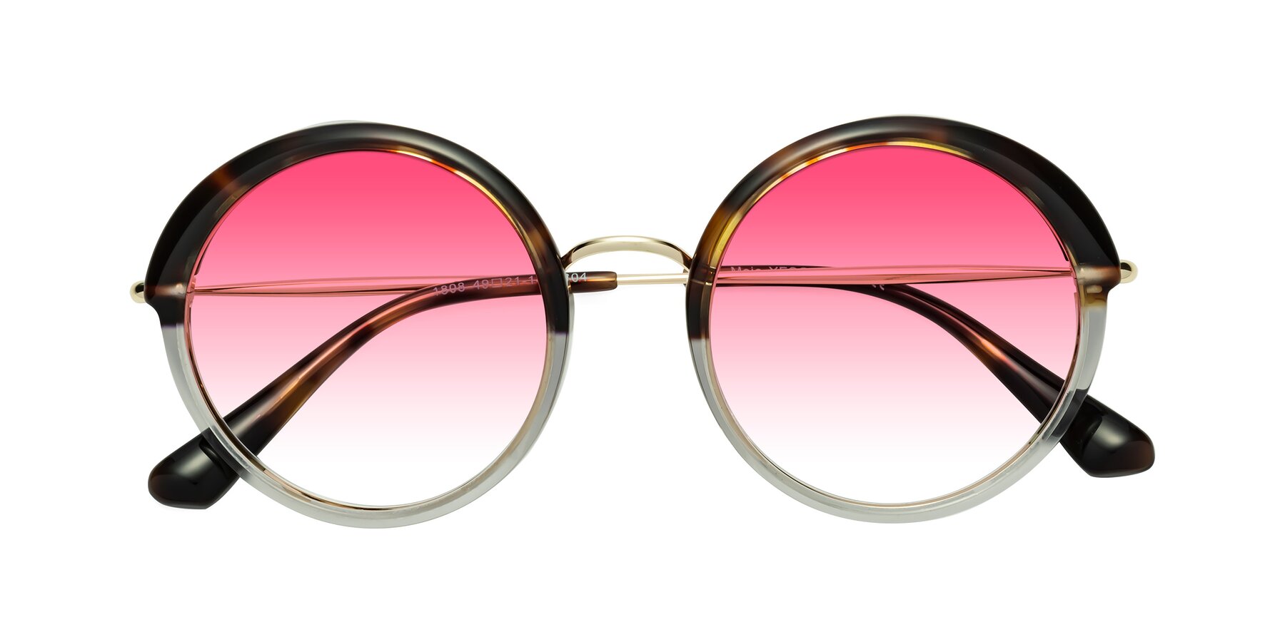 Folded Front of Mojo in Tortoise-Clear with Pink Gradient Lenses