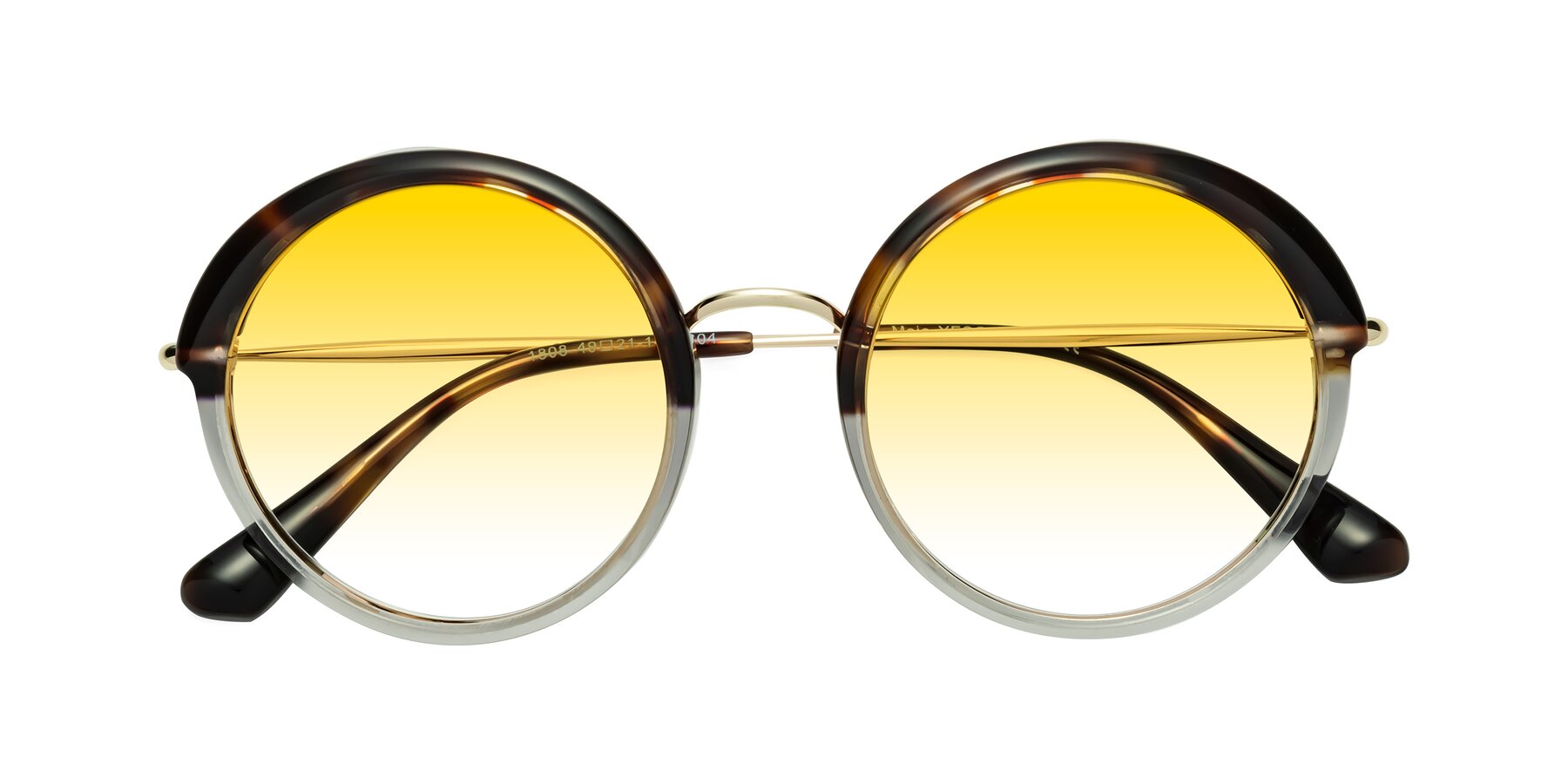 Folded Front of Mojo in Tortoise-Clear with Yellow Gradient Lenses