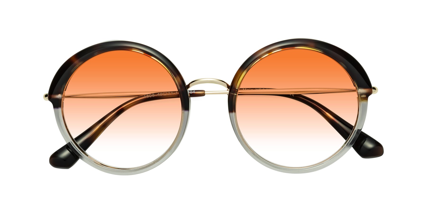 Folded Front of Mojo in Tortoise-Clear with Orange Gradient Lenses