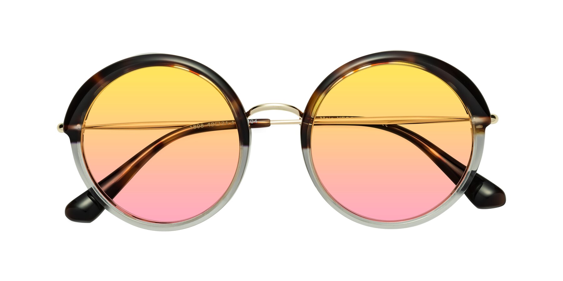 Folded Front of Mojo in Tortoise-Clear with Yellow / Pink Gradient Lenses