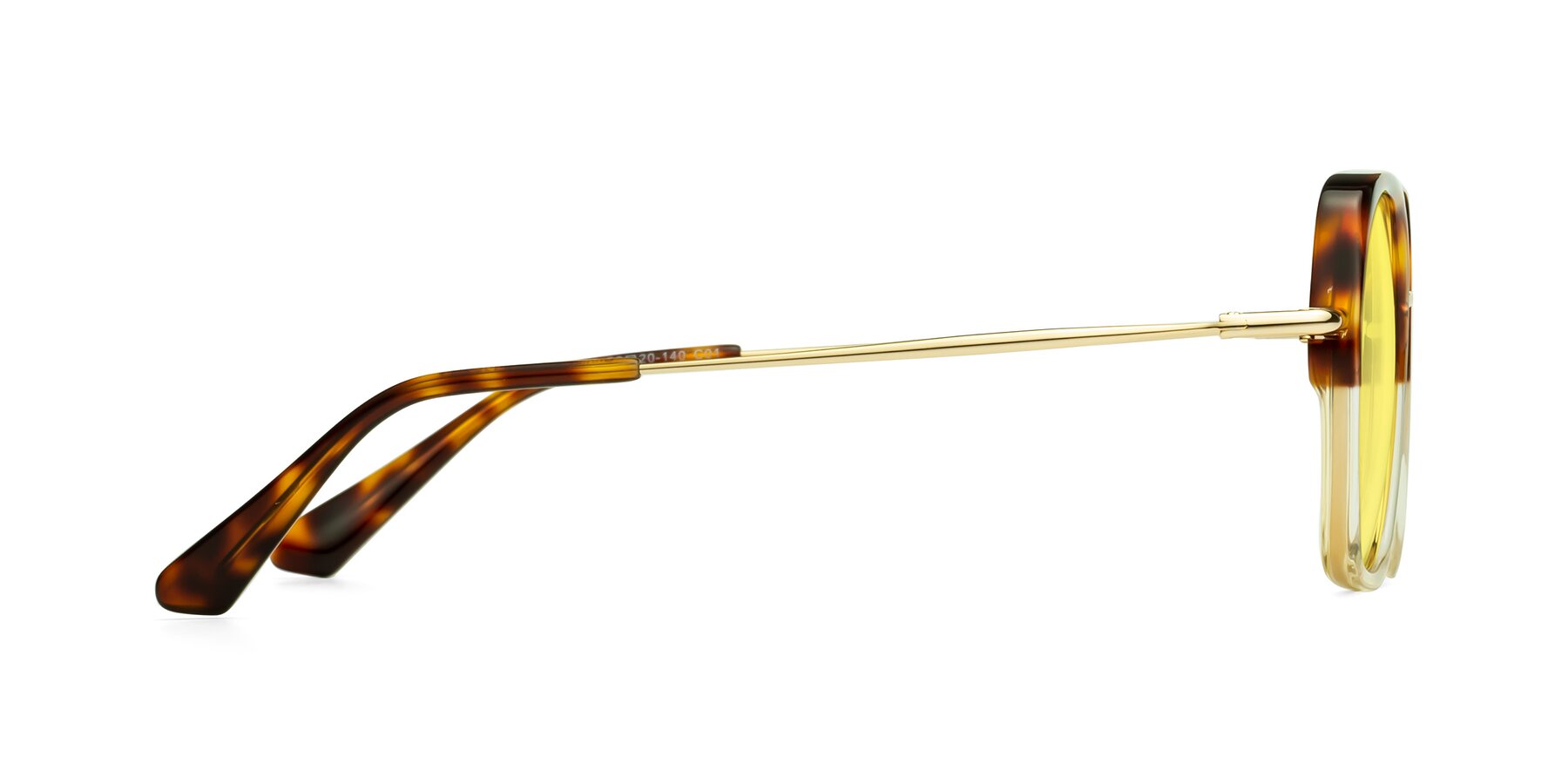 Side of Apollo in Tortoise-Champagne with Medium Yellow Tinted Lenses