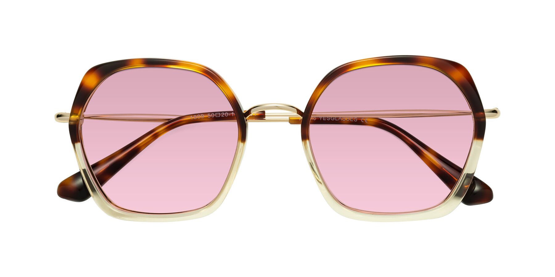 Folded Front of Apollo in Tortoise-Champagne with Light Wine Tinted Lenses